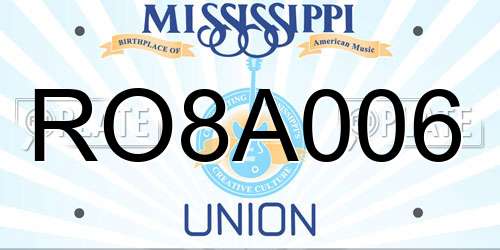 RO8A006 Mississippi License Plate