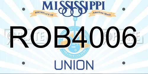 ROB4006 Mississippi License Plate