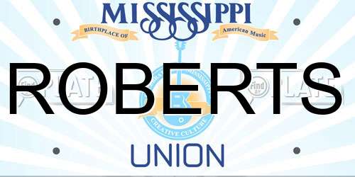 ROBERTS Mississippi License Plate