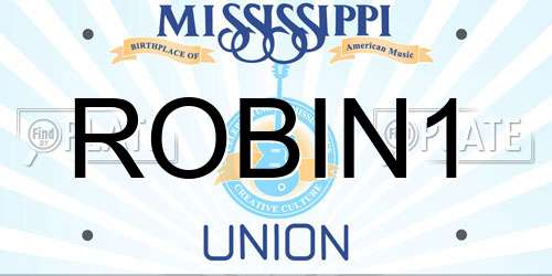ROBIN1 Mississippi License Plate
