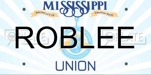 ROBLEE Mississippi License Plate