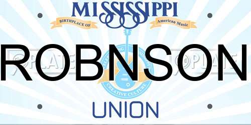 ROBNSON Mississippi License Plate