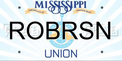 ROBRSN Mississippi License Plate