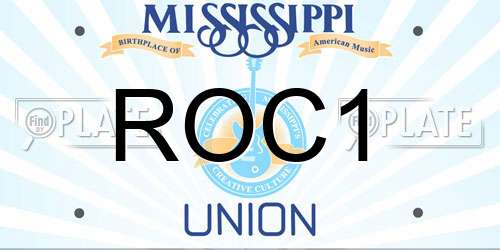 ROC1 Mississippi License Plate