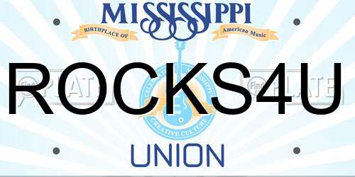 ROCKS4U Mississippi License Plate