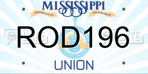 ROD196 Mississippi License Plate