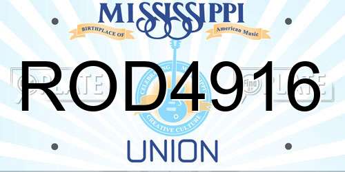 ROD4916 Mississippi License Plate