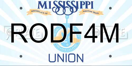 RODF4M Mississippi License Plate