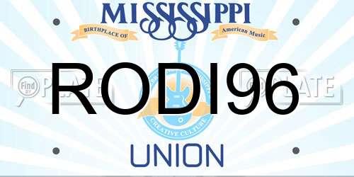 RODI96 Mississippi License Plate
