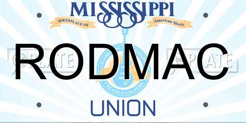 RODMAC Mississippi License Plate