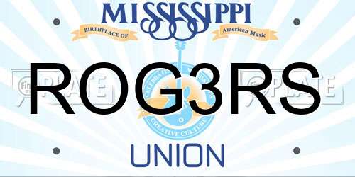 ROG3RS Mississippi License Plate