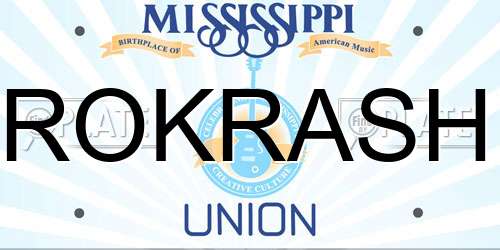 ROKRASH Mississippi License Plate