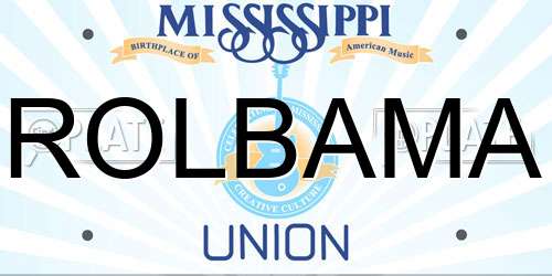 ROLBAMA Mississippi License Plate