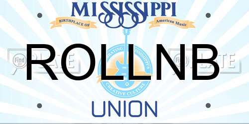 ROLLNB Mississippi License Plate