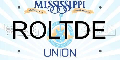 ROLTDE Mississippi License Plate