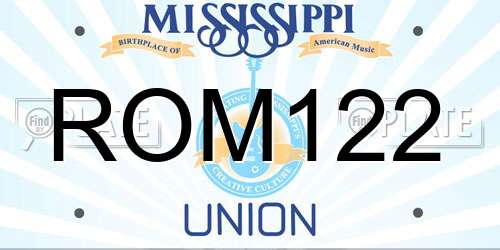 ROM122 Mississippi License Plate