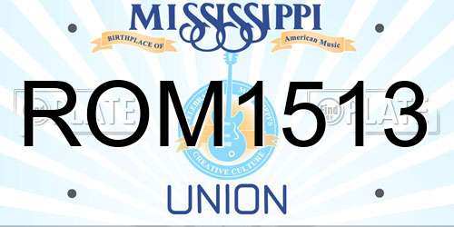 ROM1513 Mississippi License Plate