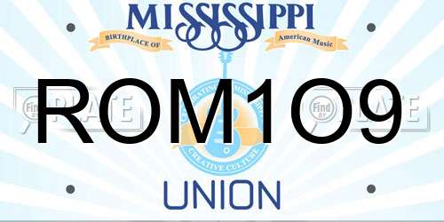 ROM1O9 Mississippi License Plate