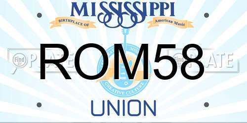 ROM58 Mississippi License Plate
