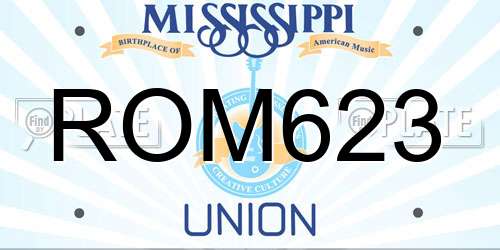 ROM623 Mississippi License Plate