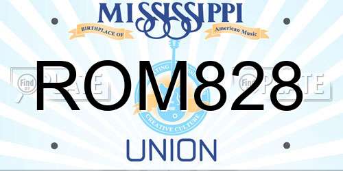 ROM828 Mississippi License Plate