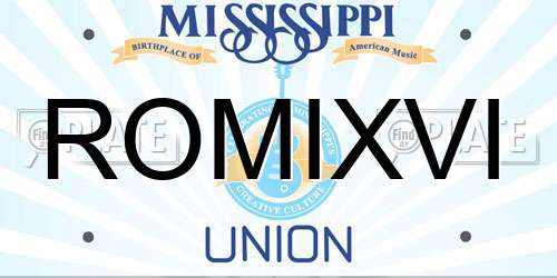 ROMIXVI Mississippi License Plate