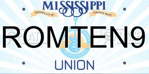 ROMTEN9 Mississippi License Plate