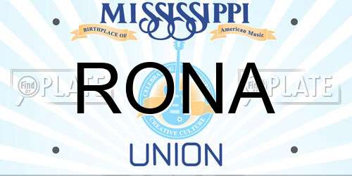 RONA Mississippi License Plate