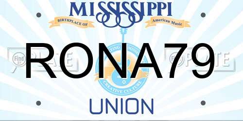 RONA79 Mississippi License Plate