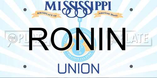 RONIN Mississippi License Plate