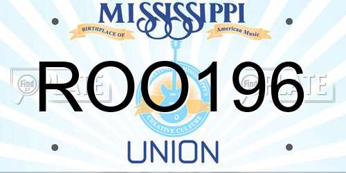 ROO196 Mississippi License Plate