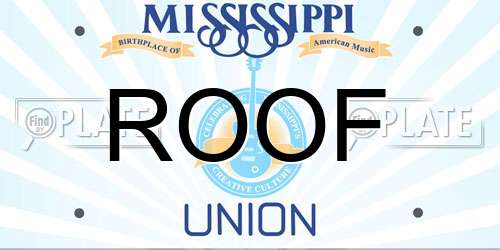 ROOF Mississippi License Plate