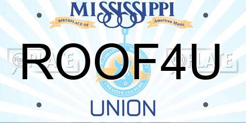 ROOF4U Mississippi License Plate