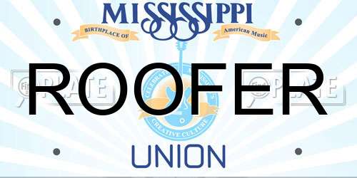 ROOFER Mississippi License Plate
