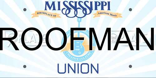 ROOFMAN Mississippi License Plate