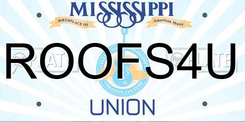 ROOFS4U Mississippi License Plate