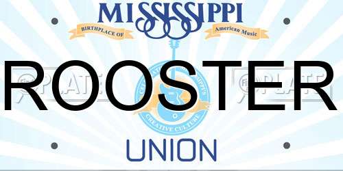 ROOSTER Mississippi License Plate