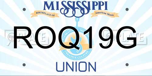 ROQ19G Mississippi License Plate