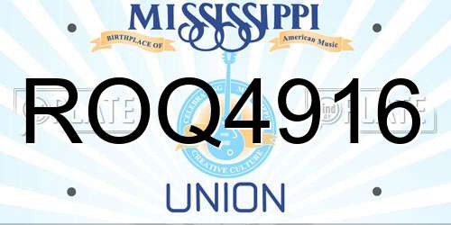 ROQ4916 Mississippi License Plate
