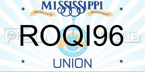 ROQI96 Mississippi License Plate