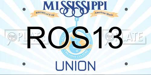 ROS13 Mississippi License Plate