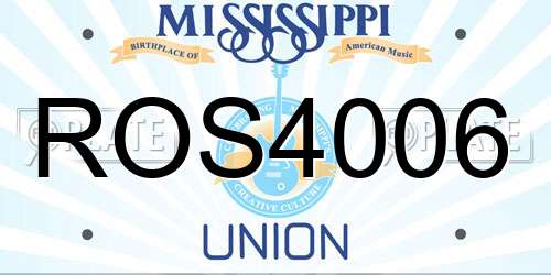 ROS4006 Mississippi License Plate