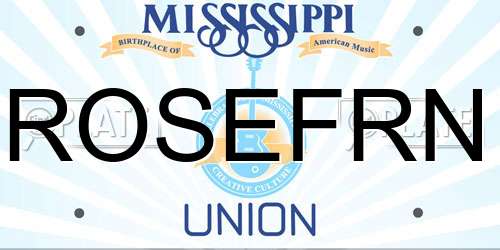 ROSEFRN Mississippi License Plate