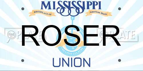 ROSER Mississippi License Plate