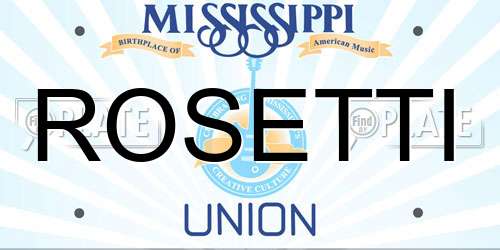 ROSETTI Mississippi License Plate