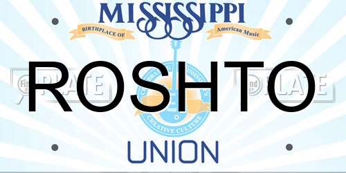 ROSHTO Mississippi License Plate