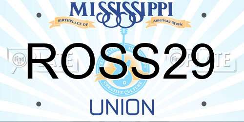 ROSS29 Mississippi License Plate