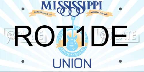 ROT1DE Mississippi License Plate