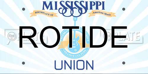 ROTIDE Mississippi License Plate