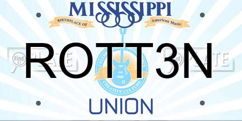ROTT3N Mississippi License Plate